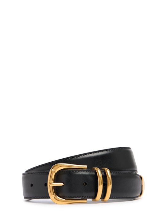 The Row: Vintage leather belt - Black - women_0 | Luisa Via Roma