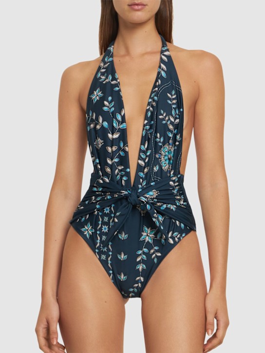 Agua By Agua Bendita: Salm printed one piece swimsuit - women_1 | Luisa Via Roma