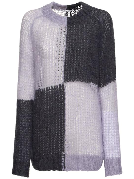 Acne Studios: Mohair blend knit crewneck sweater - women_0 | Luisa Via Roma