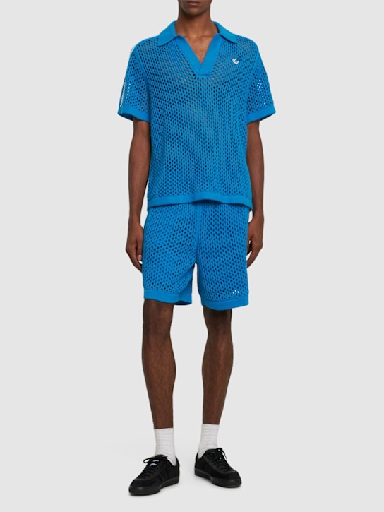 adidas Originals: Clot C open knit polo - men_1 | Luisa Via Roma