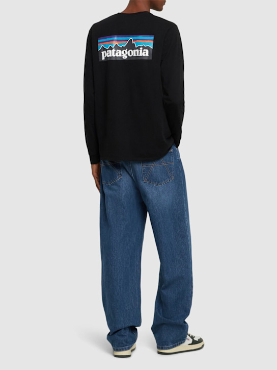 Patagonia: P-6 logo recycled cotton blend t-shirt - men_1 | Luisa Via Roma