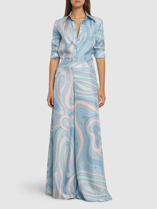 Pucci: シルクツイルワイドパンツ - women_1 | Luisa Via Roma