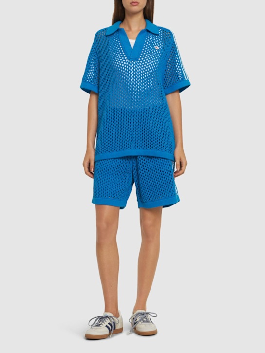 adidas Originals: Clot C open knit polo - women_1 | Luisa Via Roma