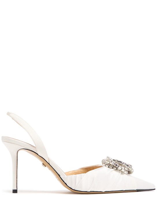 Mach & Mach: 85mm Galaxy satin slingback heels - women_0 | Luisa Via Roma