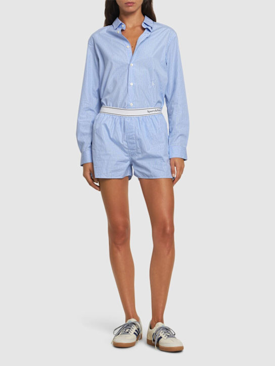 Sporty & Rich: Serif logo boxer shorts - women_1 | Luisa Via Roma