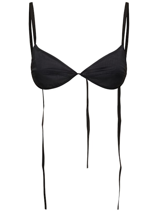 Carven: Mesh triangle bra - Black - women_0 | Luisa Via Roma