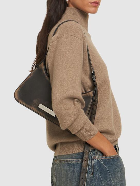 Acne Studios: Mini Platt leather shoulder bag - women_1 | Luisa Via Roma