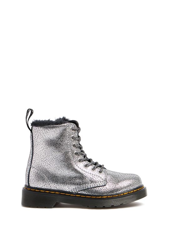 Dr.Martens: 1460 Serena レザー＆人工ファーブーツ - kids-girls_0 | Luisa Via Roma