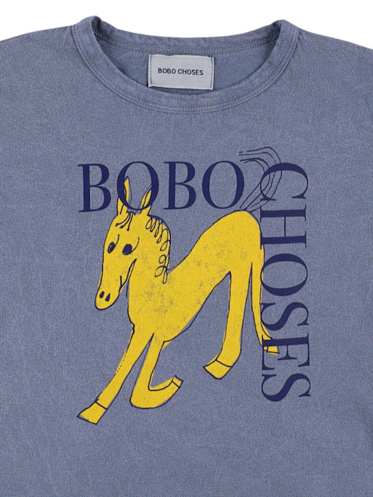 Bobo Choses: T-shirt in cotone organico - Grigio - kids-girls_1 | Luisa Via Roma