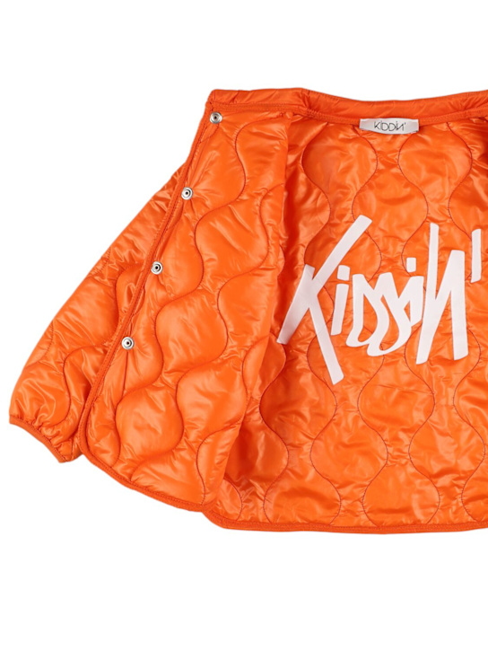 Kiddin: Quilted nylon puffer jacket - Orange - kids-boys_3 | Luisa Via Roma