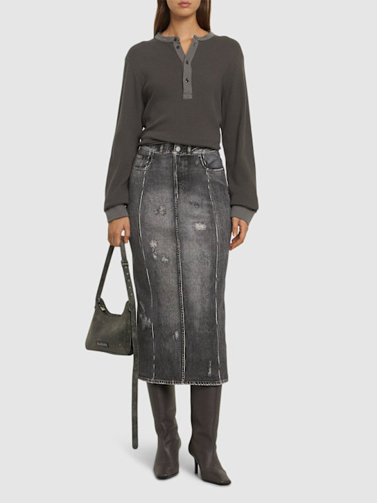 Acne Studios: Printed stretch cotton midi skirt - women_1 | Luisa Via Roma