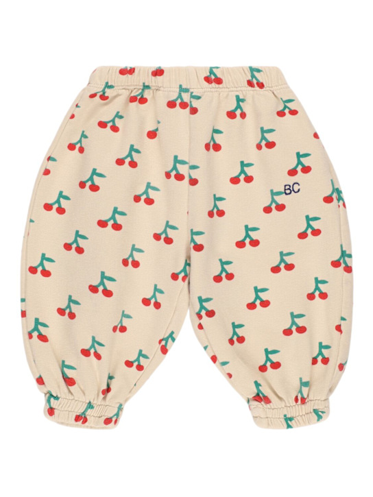 Bobo Choses: Pantaloni Cherry in felpa di misto cotone organico - Bianco - kids-girls_0 | Luisa Via Roma