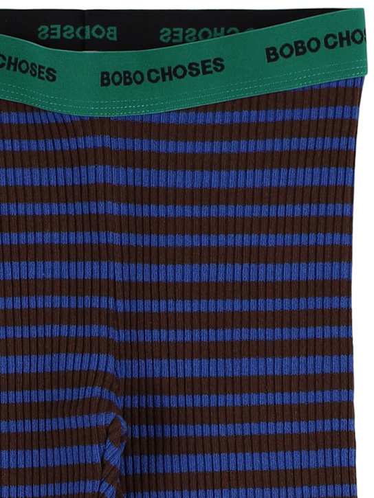 Bobo Choses: Leggings a righe a costine - Marrone/Multi - kids-girls_1 | Luisa Via Roma
