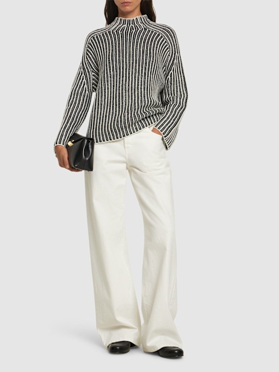 ASPESI: Mock neck wool blend knit sweater - women_1 | Luisa Via Roma