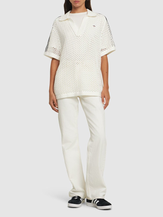 adidas Originals: Clot C open knit polo - women_1 | Luisa Via Roma