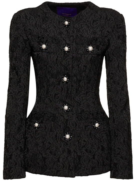 Le Fame: Woven jacquard corset jacket - women_0 | Luisa Via Roma