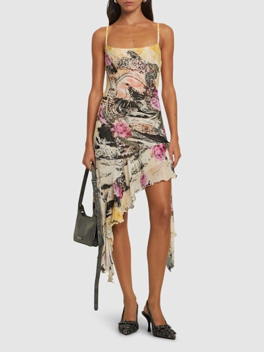 Acne Studios: Printed viscose crepe mini dress - women_1 | Luisa Via Roma