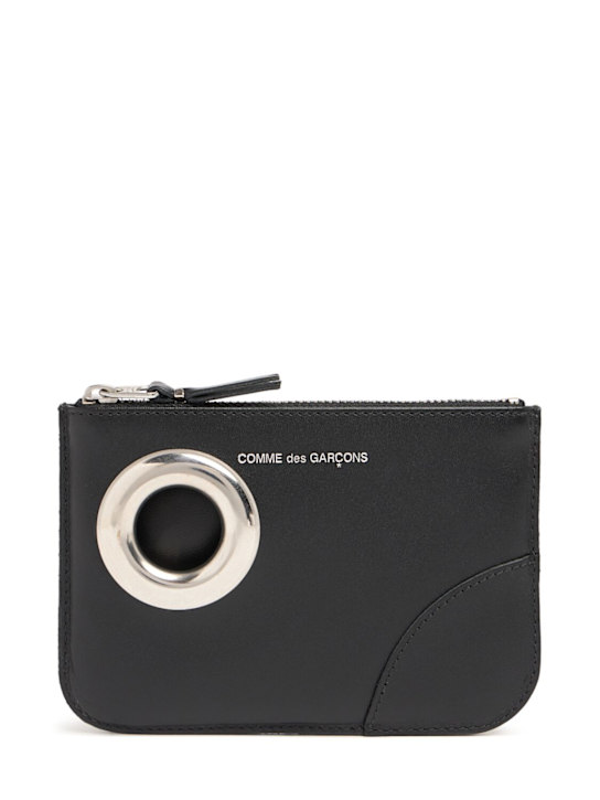 Comme des Garçons Wallet: Eyelet レザーウォレット - women_0 | Luisa Via Roma