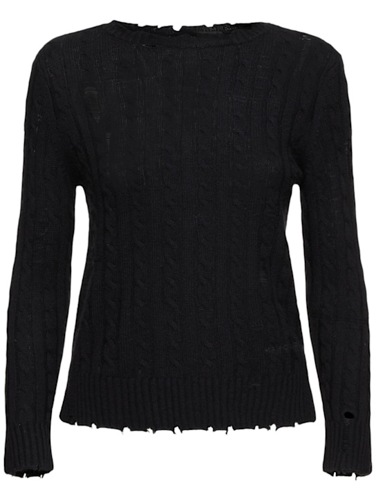 Marc Jacobs: Shrunken cashmere blend cable cardigan - women_0 | Luisa Via Roma