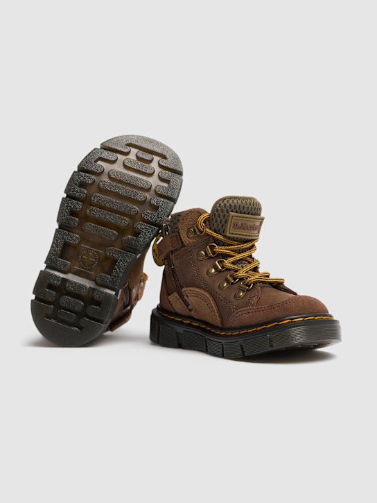 Dr.Martens: Raffe Panel leather ankle boots - Brown - kids-boys_3 | Luisa Via Roma