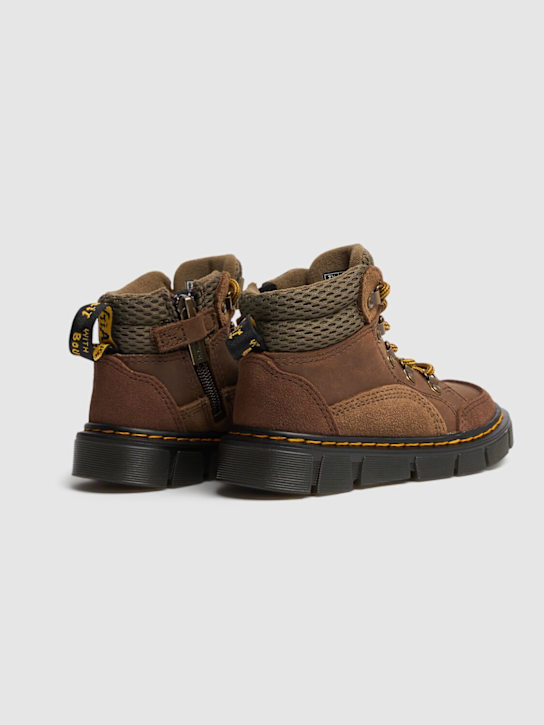 Dr.Martens: Raffe Panel leather ankle boots - Brown - kids-boys_2 | Luisa Via Roma