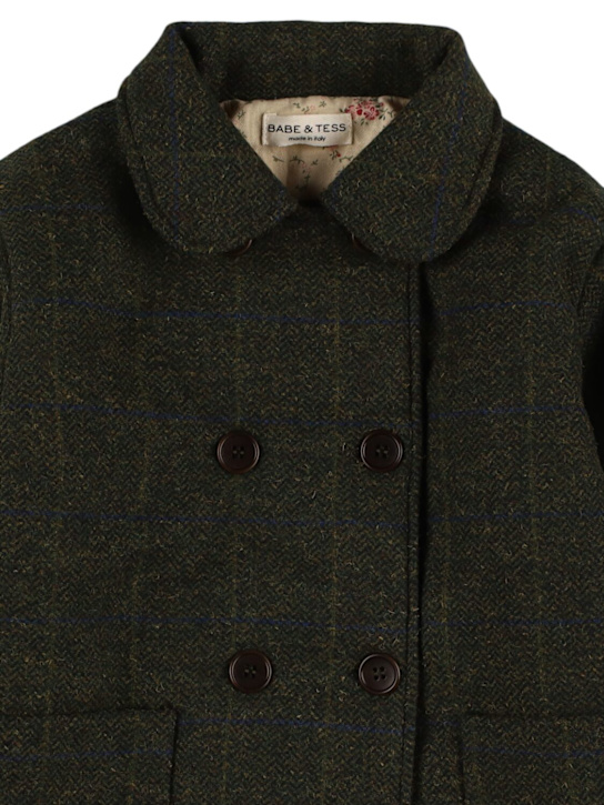 Babe & Tess: Cappotto in misto lana gessata - kids-girls_1 | Luisa Via Roma