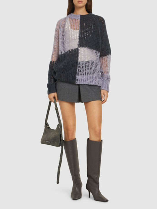 Acne Studios: Mohair blend knit crewneck sweater - women_1 | Luisa Via Roma