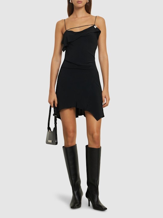 Acne Studios: Draped satin mini dress - women_1 | Luisa Via Roma