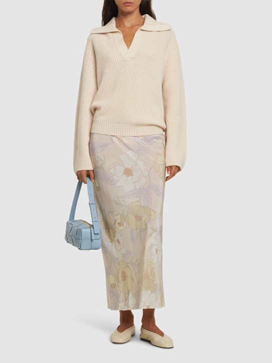 Forte_forte: Stretch wool cob knit polo sweater - women_1 | Luisa Via Roma