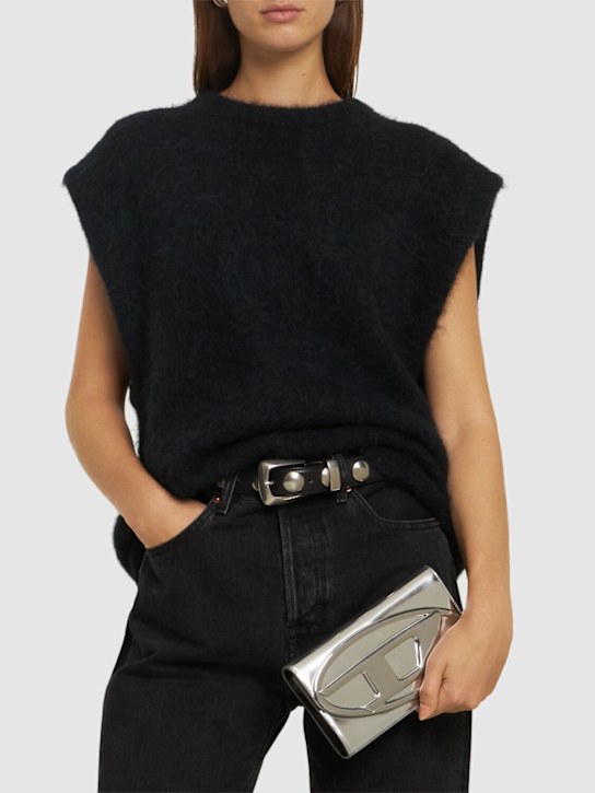 Diesel: 1DR Mirror leather wallet - Silver - women_1 | Luisa Via Roma