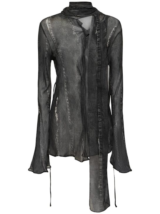 Acne Studios: Viscose crepe shirt w/scarf - women_0 | Luisa Via Roma