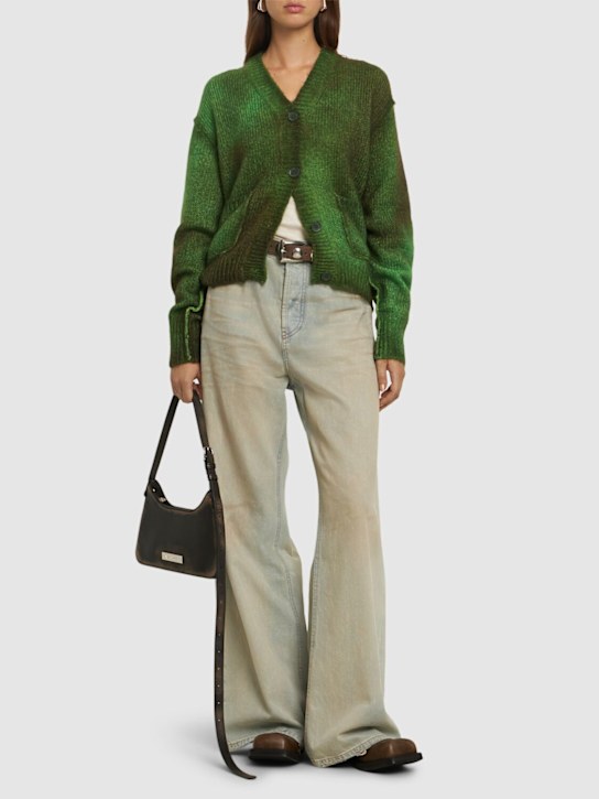 Acne Studios: Printed knit wool blend cardigan - women_1 | Luisa Via Roma