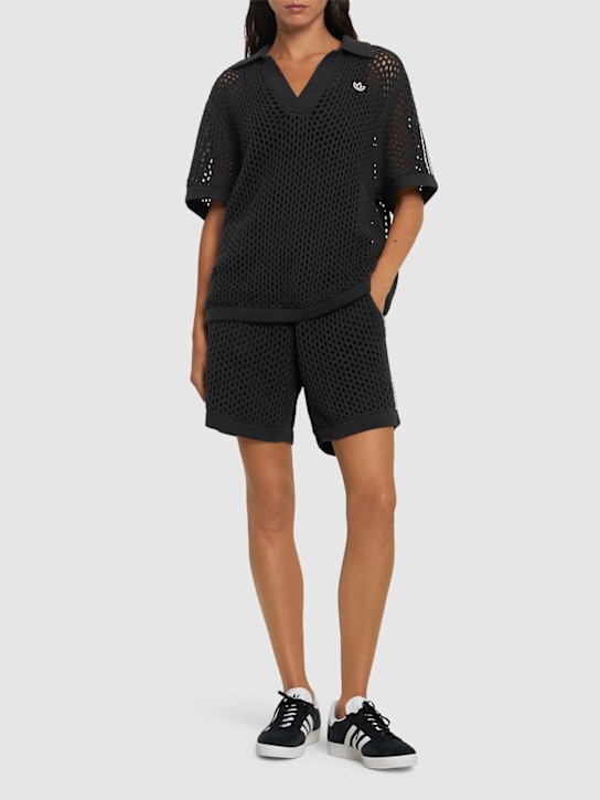 adidas Originals: Clot C open knit shorts - women_1 | Luisa Via Roma