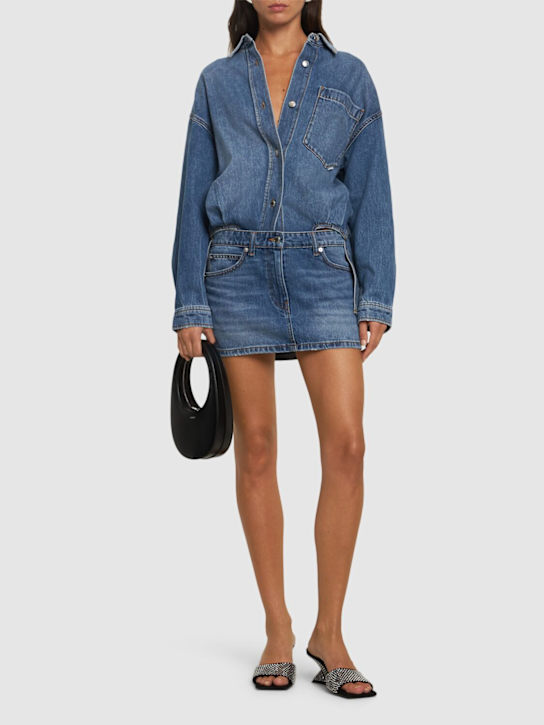 Alexander Wang: Long sleeve denim mini dress - women_1 | Luisa Via Roma