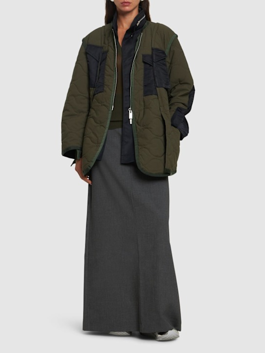 Sacai: Quilted rip stop jacket - women_1 | Luisa Via Roma
