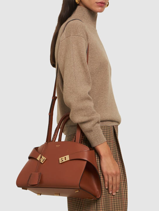 Ferragamo: Small Hug leather top handle bag - women_2 | Luisa Via Roma