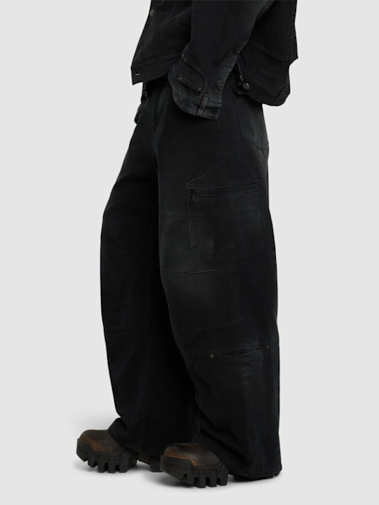 Balenciaga: Bulldozer leather harness boots - Washed Black - men_1 | Luisa Via Roma