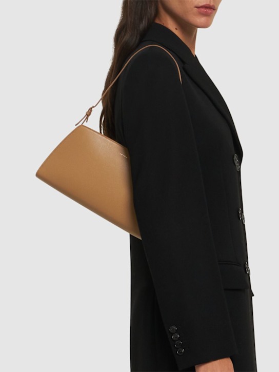 The Row: Dalia shiny kid leather shoulder bag - Warm Chestnut - women_1 | Luisa Via Roma