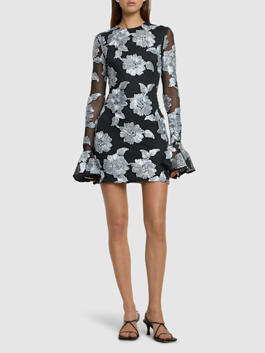 Rotate: Flower mesh long sleeve mini dress - women_1 | Luisa Via Roma