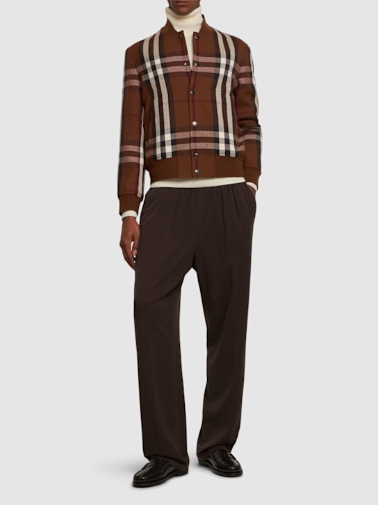 Burberry: Bomber Landon check - Dark Birch Brow - men_1 | Luisa Via Roma