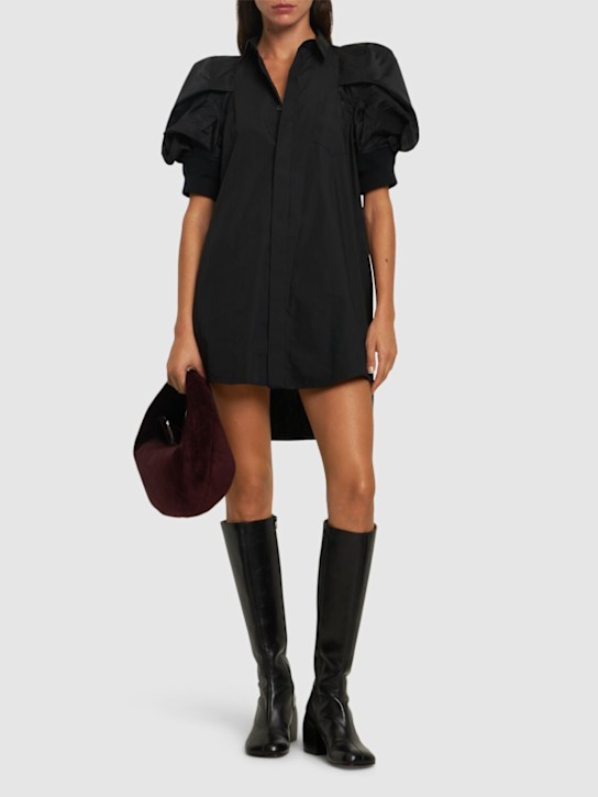 Sacai: Cotton poplin twill mini shirt dress - women_1 | Luisa Via Roma