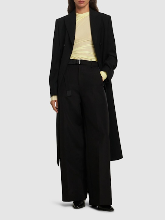 Double-faced silk & cotton wide pants - Thumbnail 2