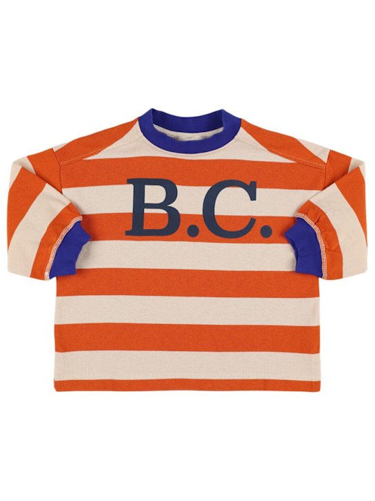 Bobo Choses: Striped cotton long sleeve t-shirt - kids-boys_0 | Luisa Via Roma