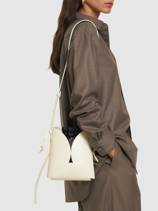 Jil Sander: Ellipse palmellato leather crossbody bag - women_1 | Luisa Via Roma