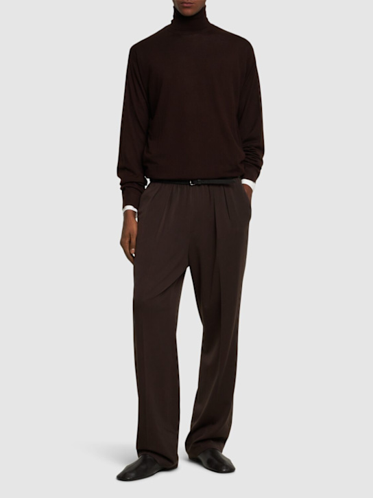 The Row: Maglia collo alto Mavel in lana - Marrone - men_1 | Luisa Via Roma