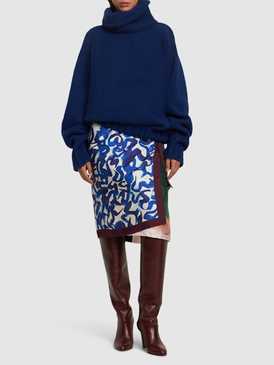 Dries Van Noten: Oversize-Pullover aus Wollmischgewebe „Terrell“ - Blau - women_1 | Luisa Via Roma