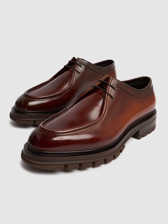 Santoni: Emylyn lace-up shoes - Light Brown - men_2 | Luisa Via Roma