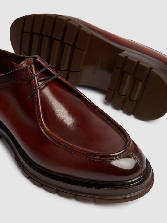 Santoni: Emylyn lace-up shoes - Light Brown - men_3 | Luisa Via Roma
