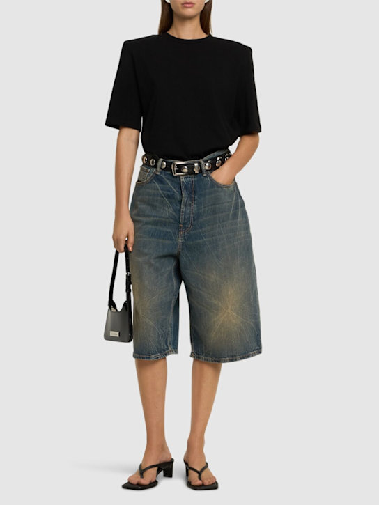Acne Studios: Judda denim Bermuda shorts - women_1 | Luisa Via Roma