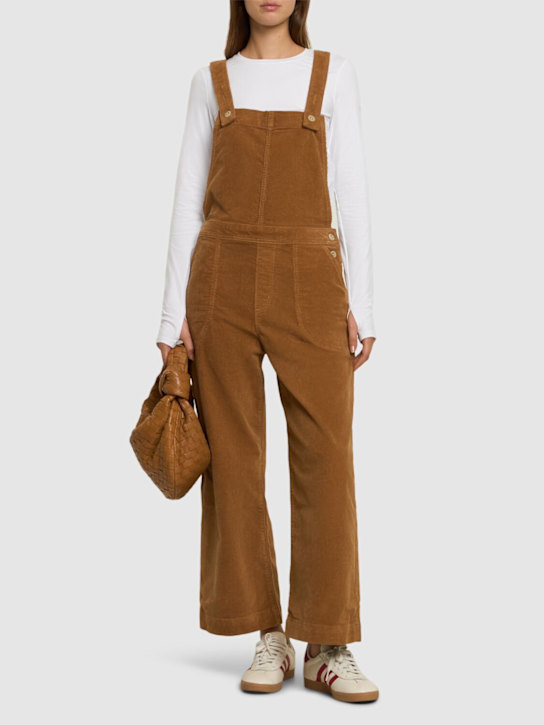 Patagonia: Stand Up cropped corduroy overalls - Brown - women_1 | Luisa Via Roma